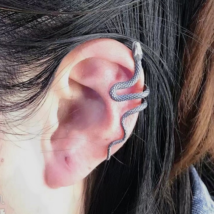ヘビのイヤーカフ 片側 金運 へび 蛇 シルバー R005