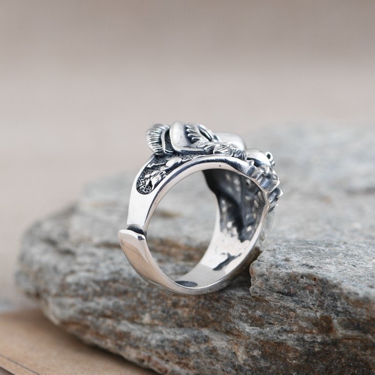 カウボーイのリング カウ猫 シルバー R017