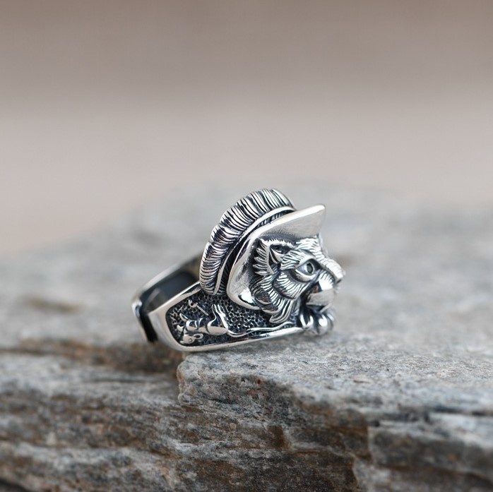 カウボーイのリング カウ猫 シルバー R017