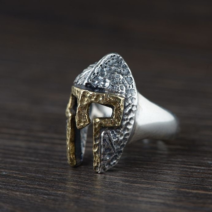 十字軍のリング 兜 シルバー R025