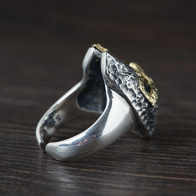 十字軍のリング 兜 シルバー R025