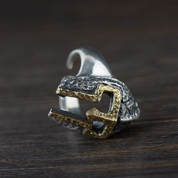 十字軍のリング 兜 シルバー R025