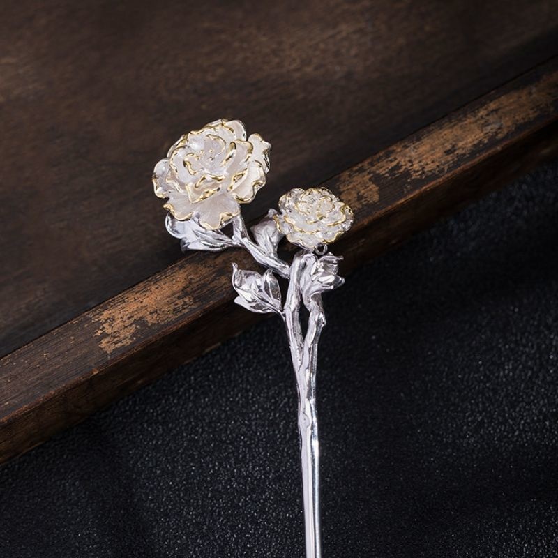 牡丹のかんざし - 華やかさと上品さを兼ね備えた特別なヘアアクセサリーK120