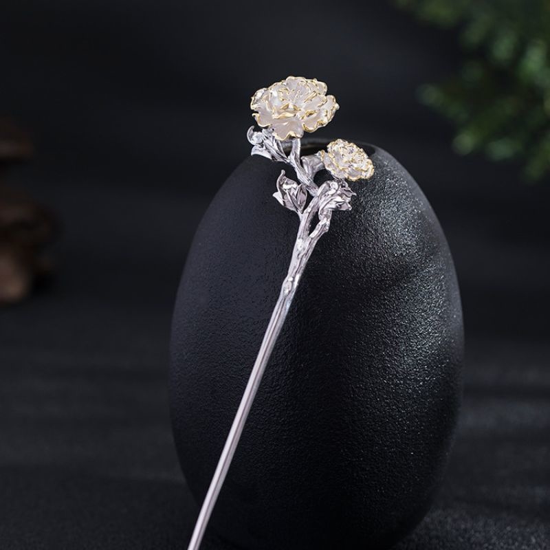 牡丹のかんざし - 華やかさと上品さを兼ね備えた特別なヘアアクセサリーK120