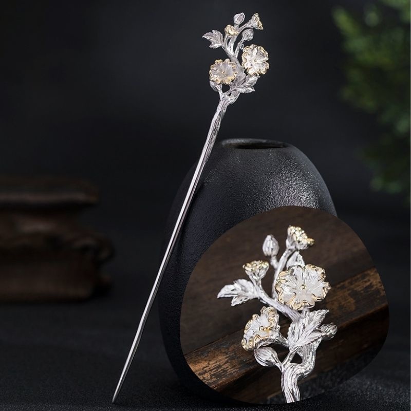 タチアオイの簪 - 和装に華やかさを添えて気品と優雅さを演出する K144