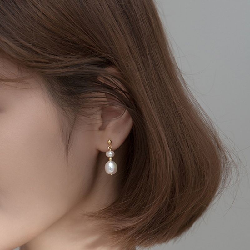 バロックパールのピアス - 形状の不規則さが個性的で魅力的 P140