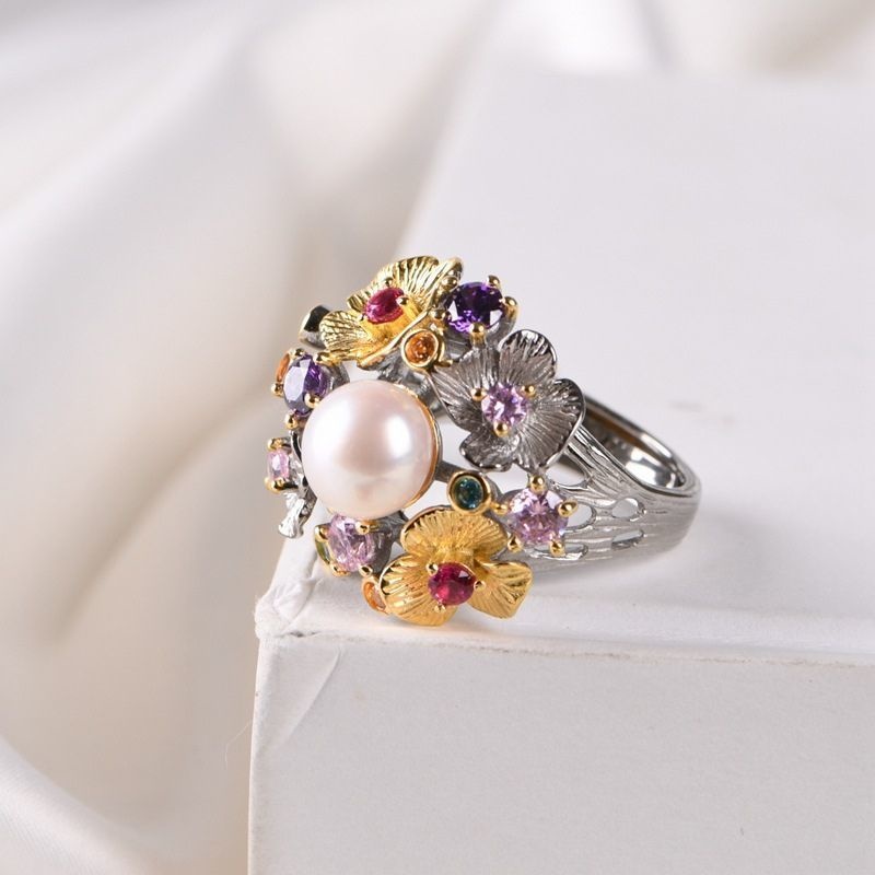 蓮の花のリング - 特別な日の装いに華やかさを添えること間違いありません R333