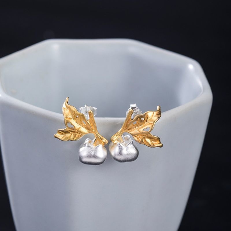 柿のピアス - 秋の季節を感じさせるデザイン P156