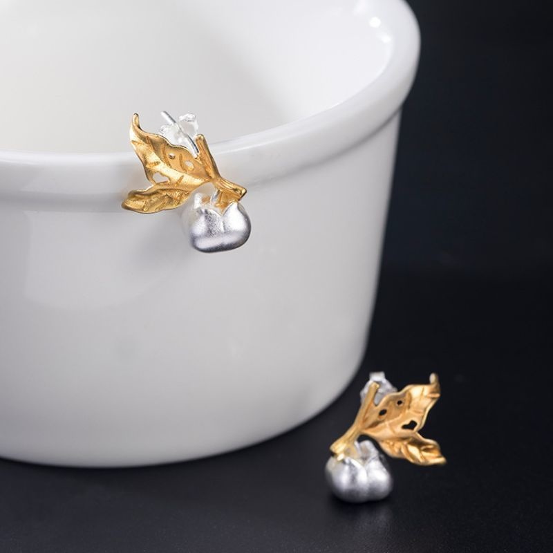 柿のピアス - 秋の季節を感じさせるデザイン P156