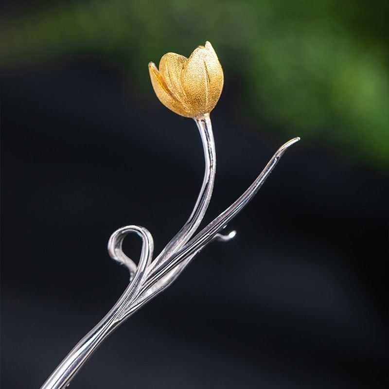 チューリップのかんざし - 本物の花が咲いているかのような美しさ K159