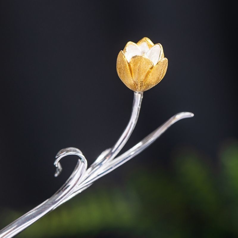 チューリップのかんざし - 本物の花が咲いているかのような美しさ K159
