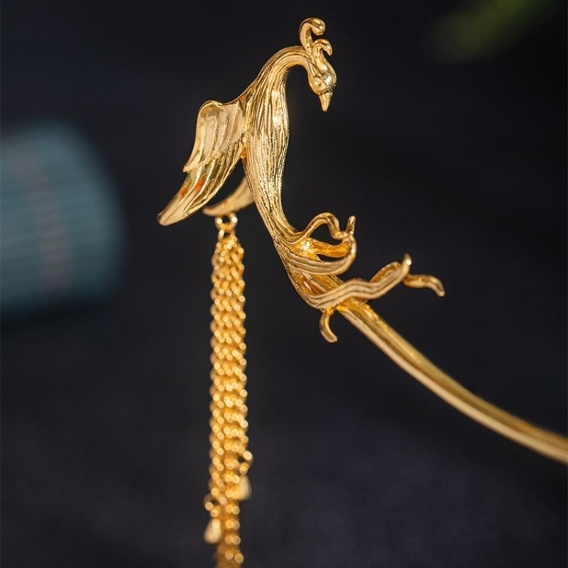 鳳凰モチーフのかんざし - 羽ばたく姿は希望と新たな始まりを示す K168