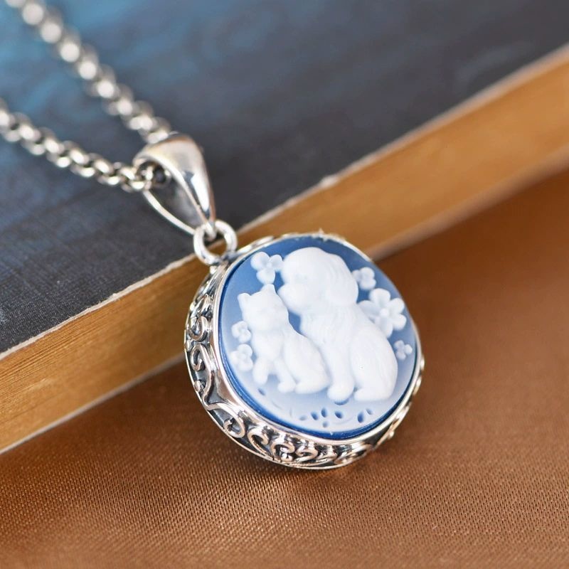 可愛い猫と犬のペンダント - 温かさと幸福感を与える N142