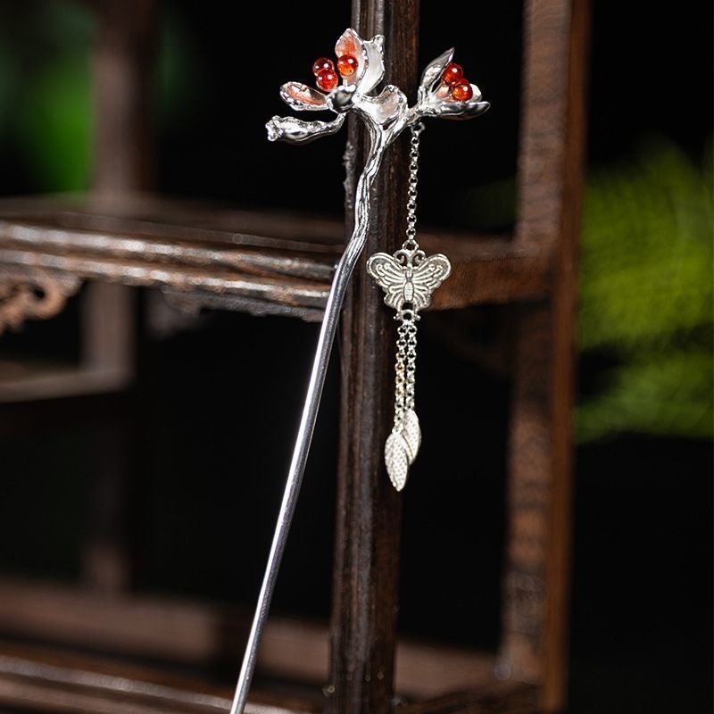 柘榴の花のかんざし - 伝統とモダンが調和したデザイン K180