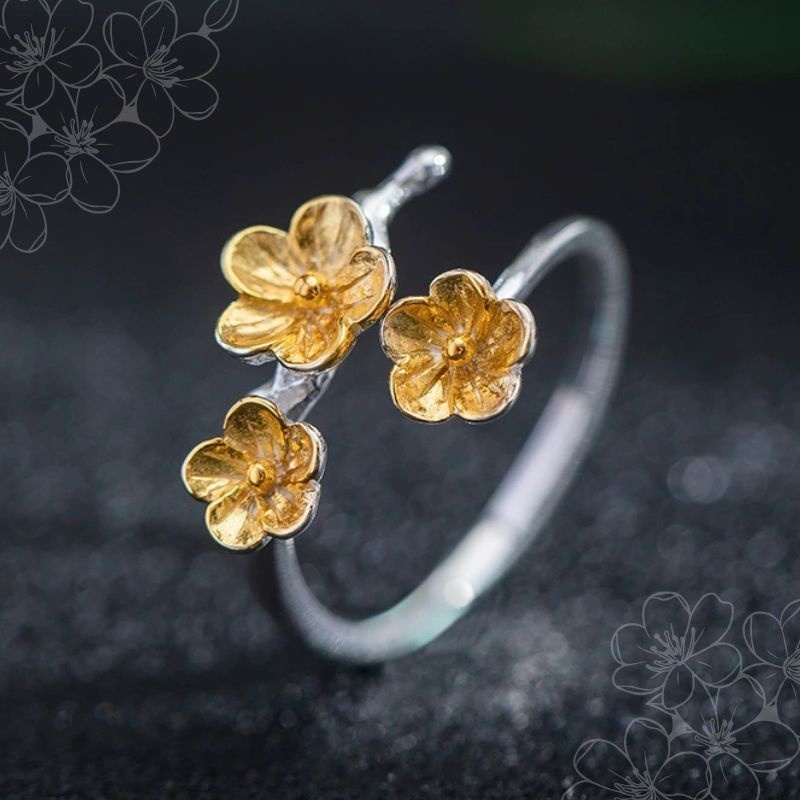 梅の花のリング - 四季の移ろいを指先で感じる R362