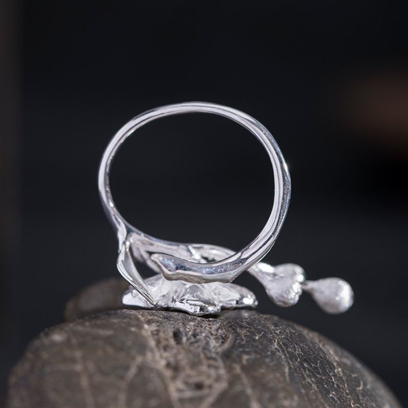 花海棠のリング - 銀色と金色の2種類で個性をプラス R368