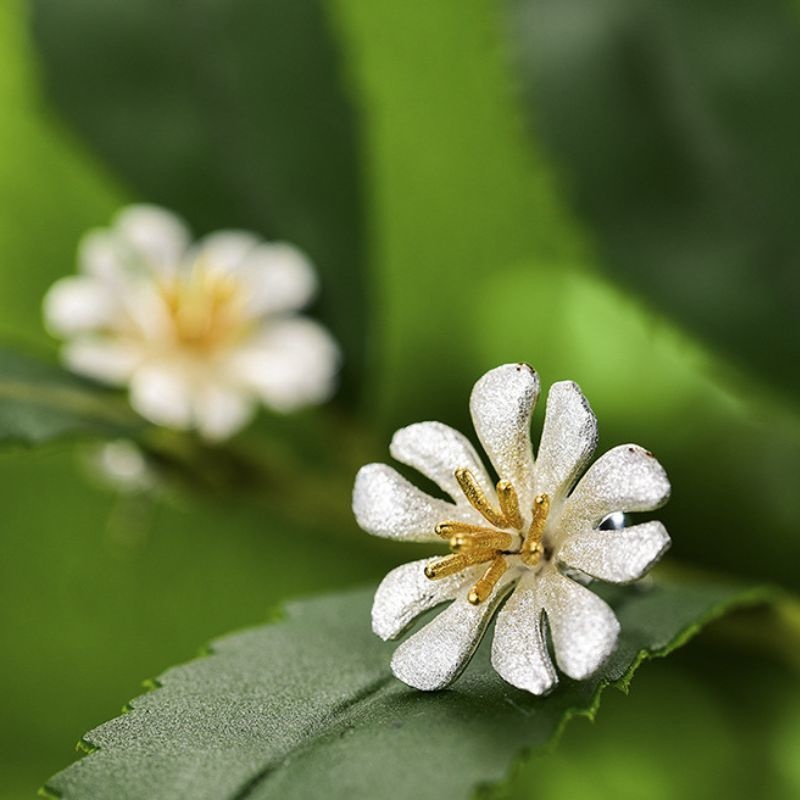 シレネアルメリアの花のピアス - 繊細で美しい花びらを忠実に再現する P193