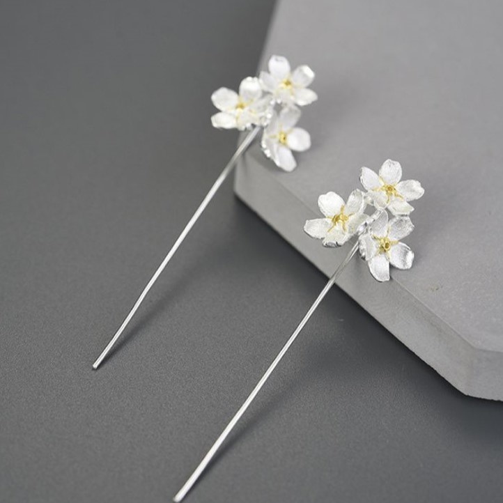 ワスレナグサのピアス - 耳を華やかさを添える R418