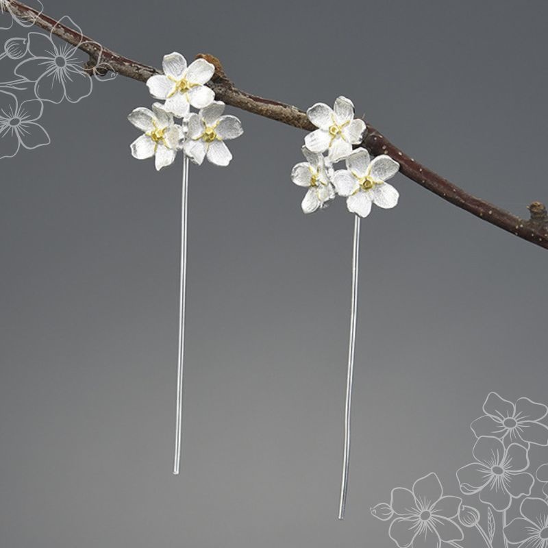 ワスレナグサのピアス - 耳を華やかさを添える R418