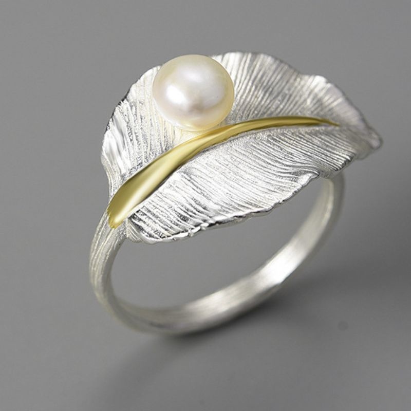 桜の葉のリング - 自然の美しさを指先に取り入れる R421