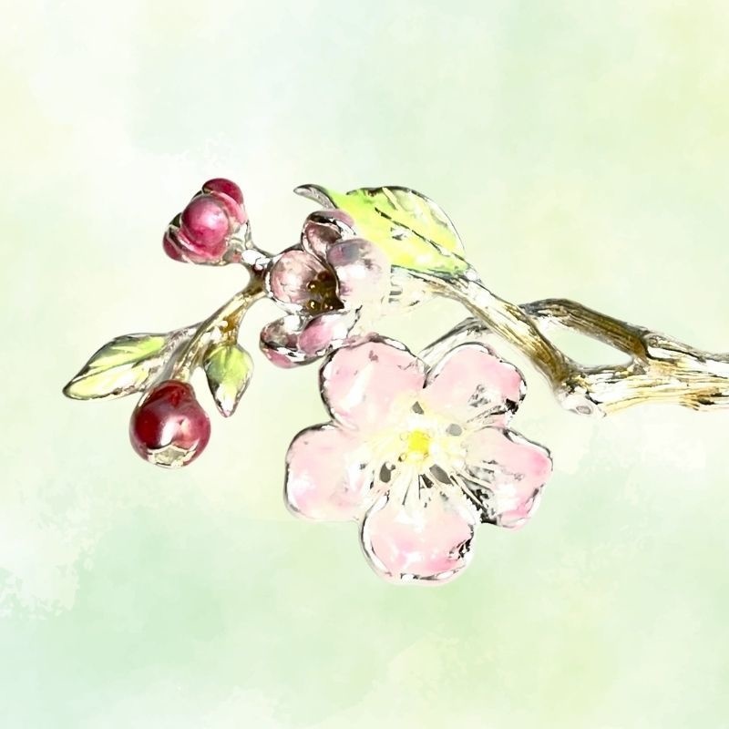 オーダーメイド簪 - リンゴの花をモチーフにしたかんざしをご紹介
