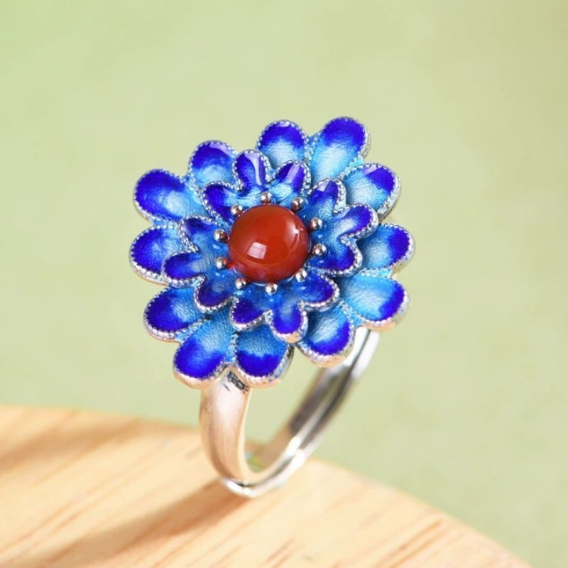 ガーベラのリング - 七宝焼きを施し、より華やかに　R431