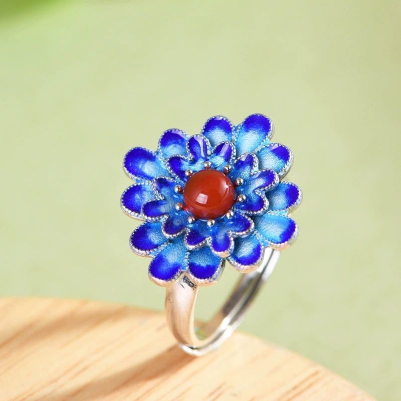 ガーベラのリング - 七宝焼きを施し、より華やかに R431