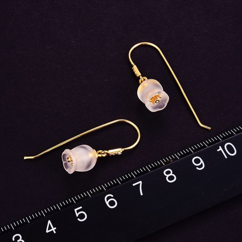 鈴蘭のピアス - 水晶を使用した繊細なデザイン P199