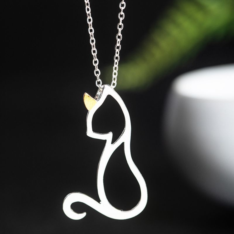 可愛い猫のペンダント - シンプルでありながら存在感がある N152