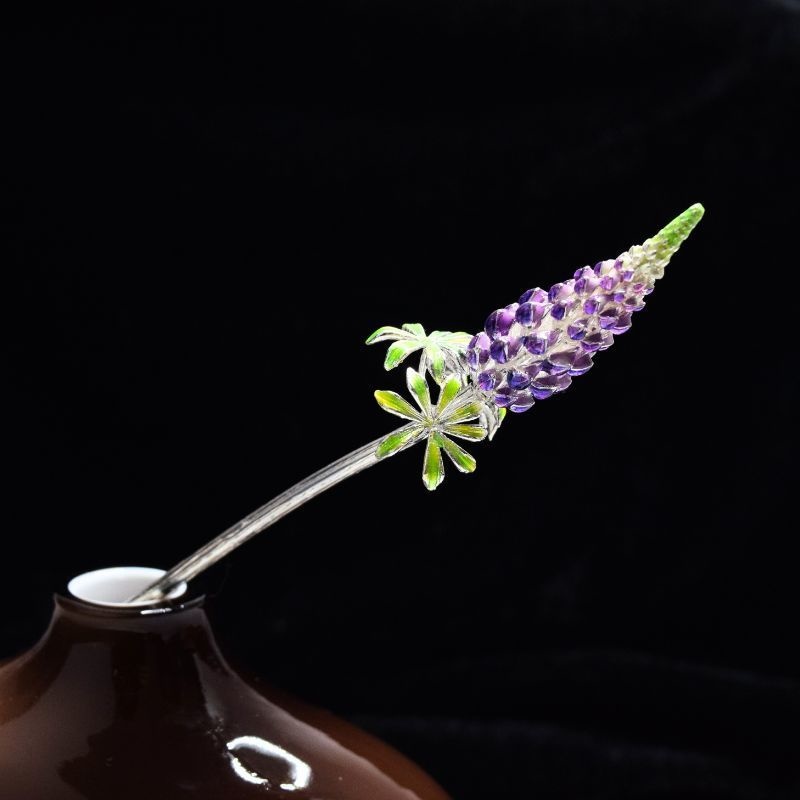 【翌日発送】ルピナスの花のかんざし - プロポーズや婚約にぴったりのアイテム K207