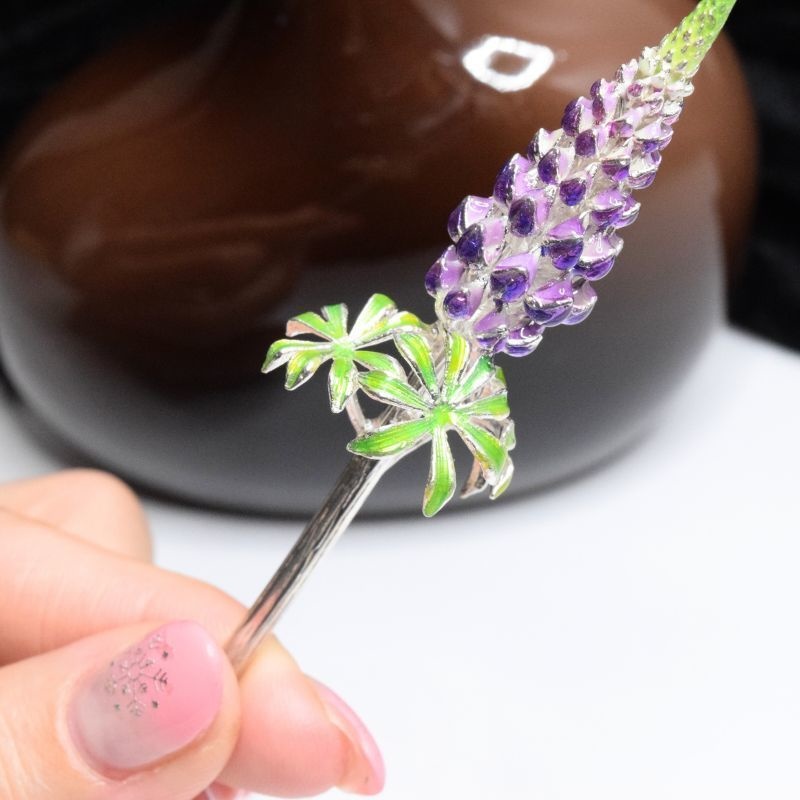 【翌日発送】ルピナスの花のかんざし - プロポーズや婚約にぴったりのアイテム K207
