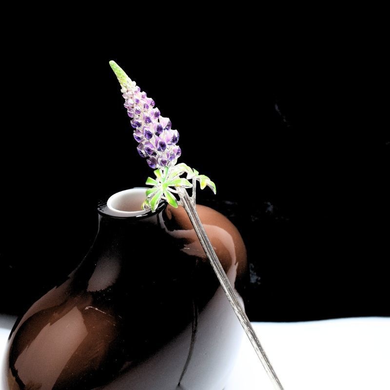 【翌日発送】ルピナスの花のかんざし - プロポーズや婚約にぴったりのアイテム K207