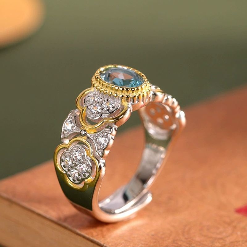 ブルートパーズのリング - 指先で優雅に輝き、どんな場面でも注目を集める R460