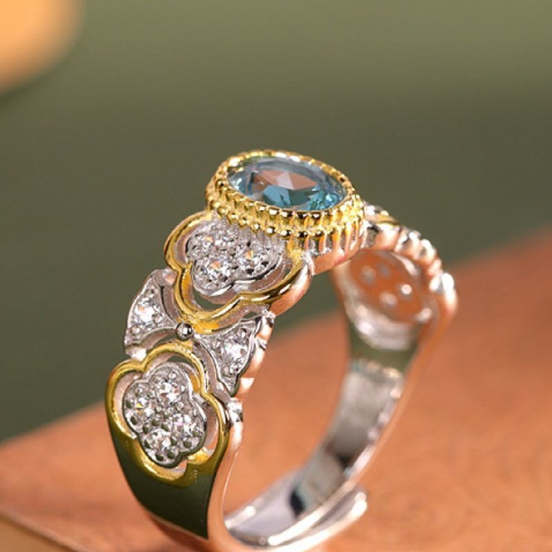 ブルートパーズのリング - 指先で優雅に輝き、どんな場面でも注目を集める R460