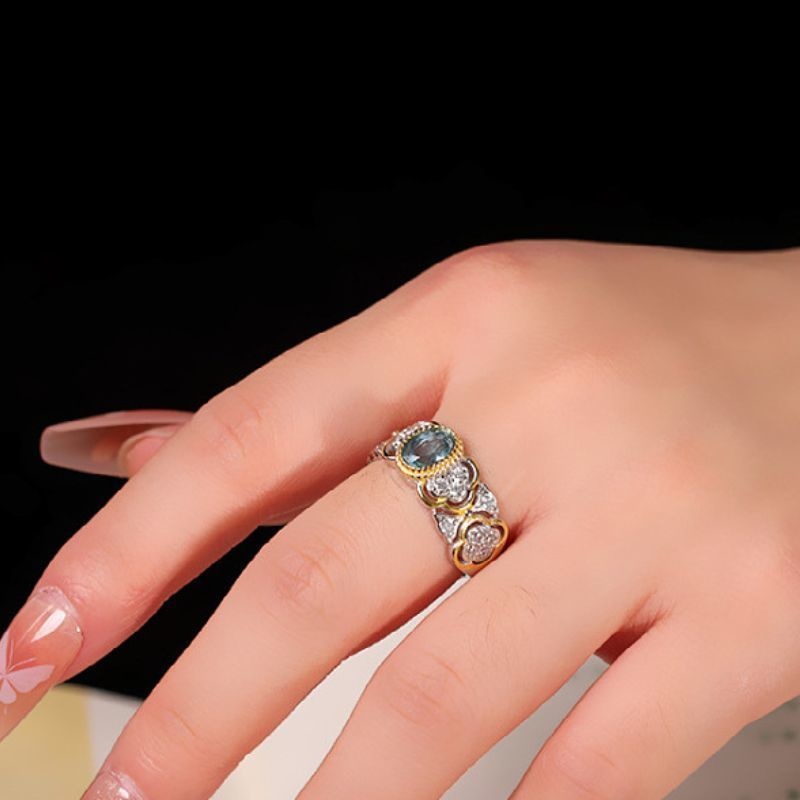 ブルートパーズのリング - 指先で優雅に輝き、どんな場面でも注目を集める R460