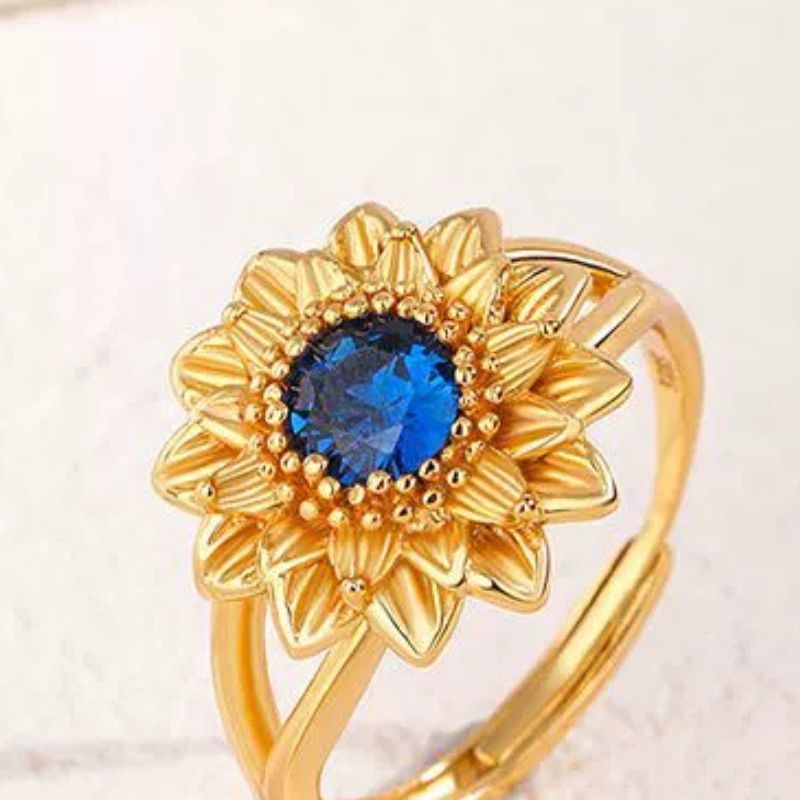 ひまわりのリング- まるで本物のひまわりが指先に咲いている R465