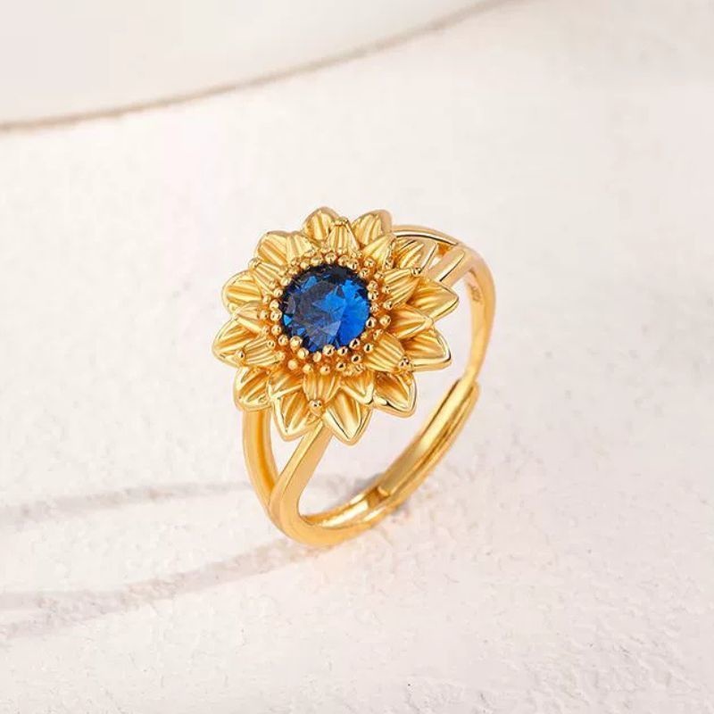 ひまわりのリング- まるで本物のひまわりが指先に咲いている R465