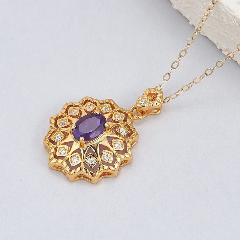 アメジストのペンダント- 神秘的で魅力的な雰囲気を醸し出す N153