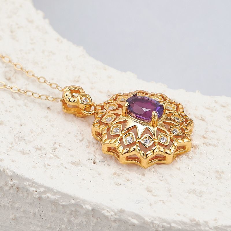 アメジストのペンダント- 神秘的で魅力的な雰囲気を醸し出す N153