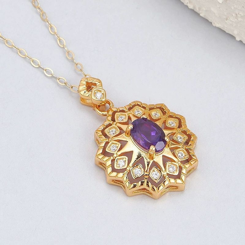 アメジストのペンダント- 神秘的で魅力的な雰囲気を醸し出す N153