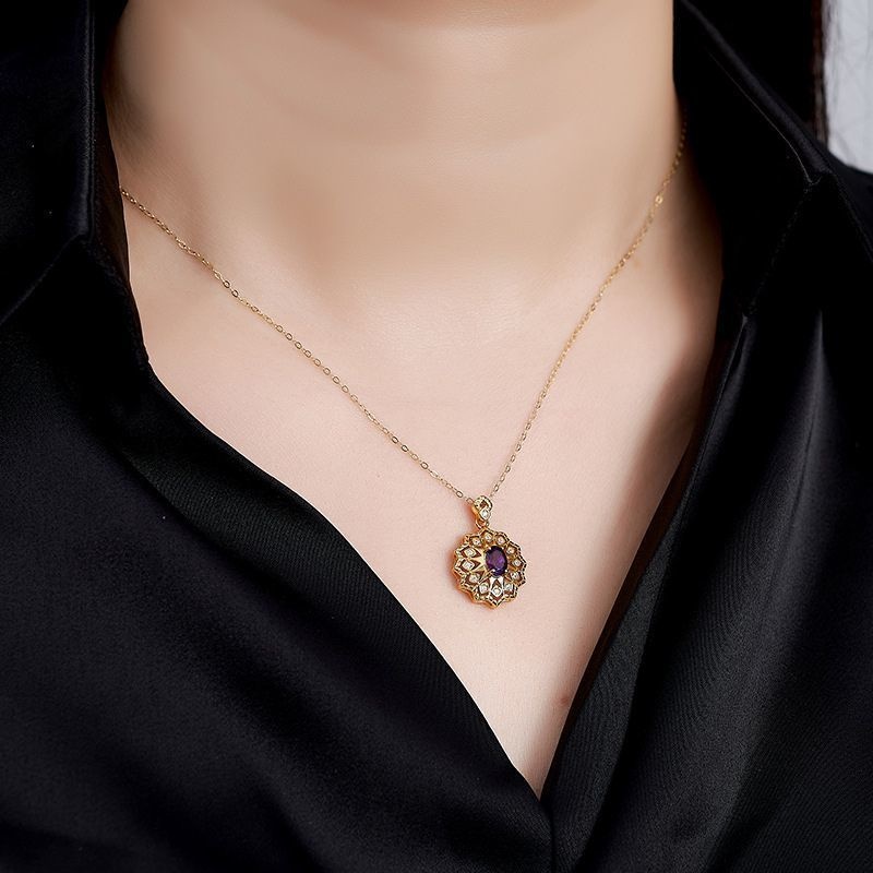 アメジストのペンダント- 神秘的で魅力的な雰囲気を醸し出す N153