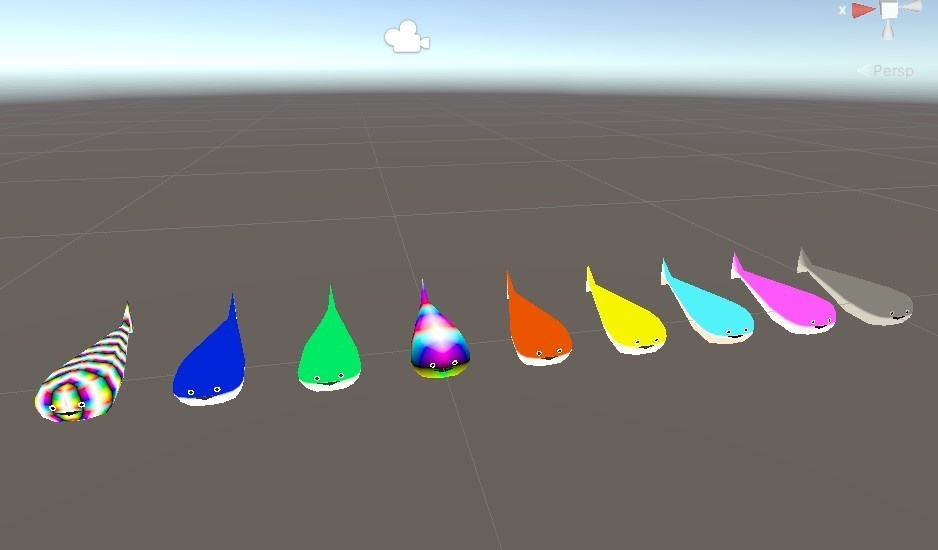 しっぽが揺れたり掴めたりするサカバンバスピス(色違い9種類)のVRCHAT用アクセサリー