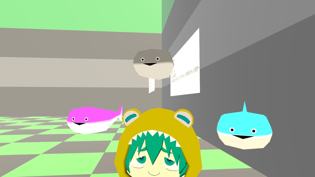 しっぽが揺れたり掴めたりするサカバンバスピス(色違い9種類)のVRCHAT用アクセサリー