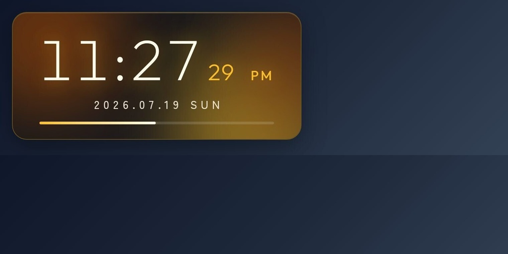【OBS配信ウィジェット】Aurora Clock ─ 動く光のガラス時計(テーマ4種/色・サイズ自由)