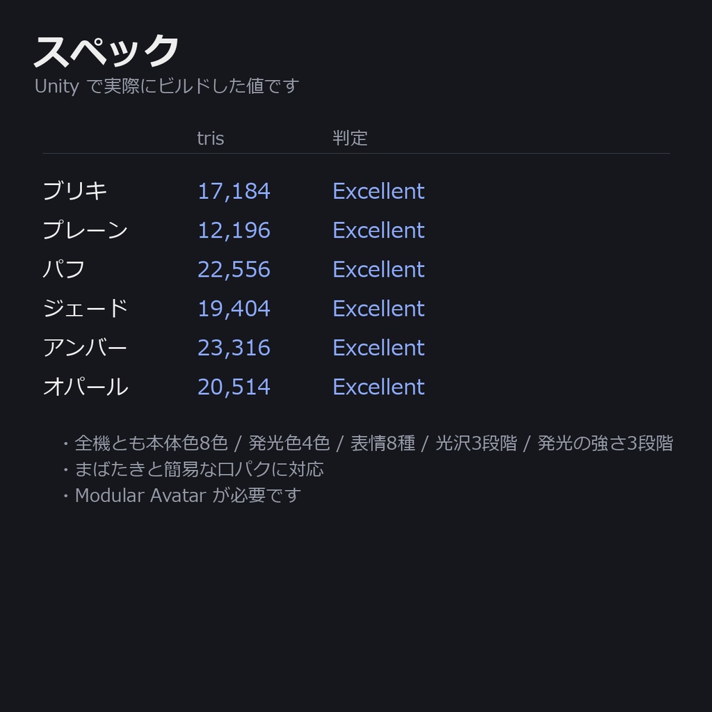 VRChatオリジナルアバター 6体セット 第二弾|PC限定 v1.0