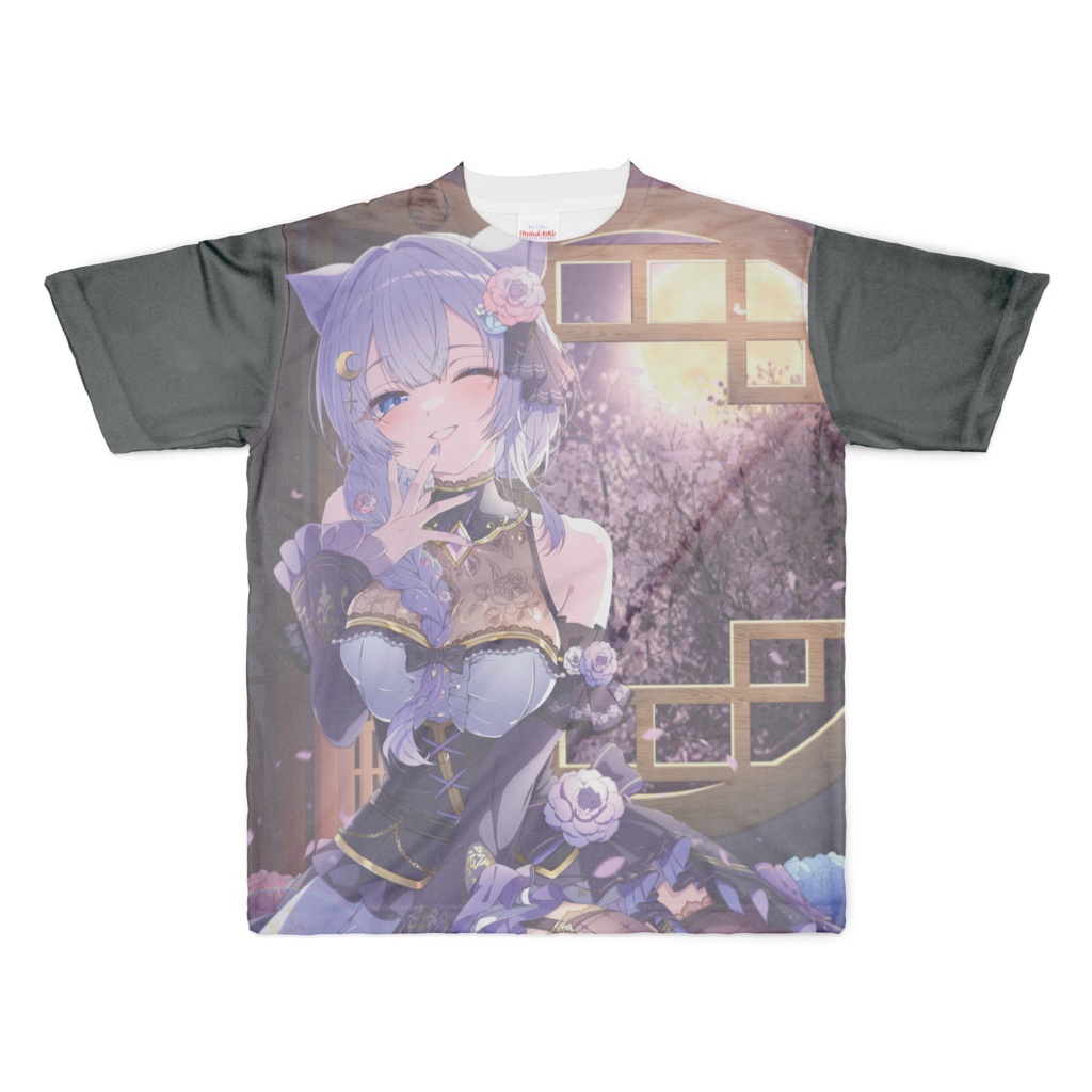 【紫突めのう】座れば牡丹 フルグラフィックTシャツ