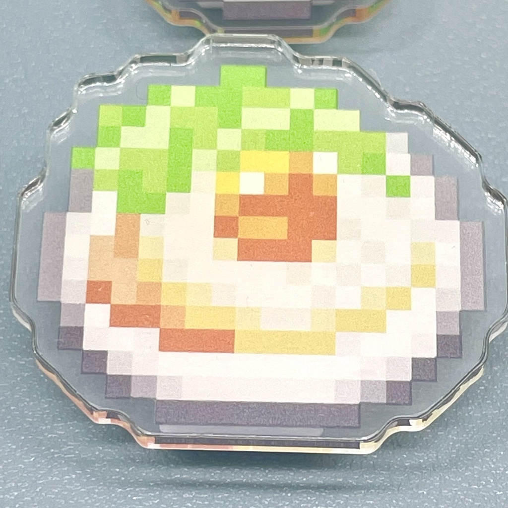 ドット絵レトロ喫茶店 アクリルバッジ