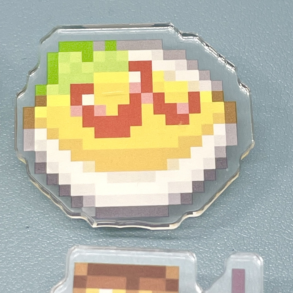 ドット絵レトロ喫茶店 アクリルバッジ