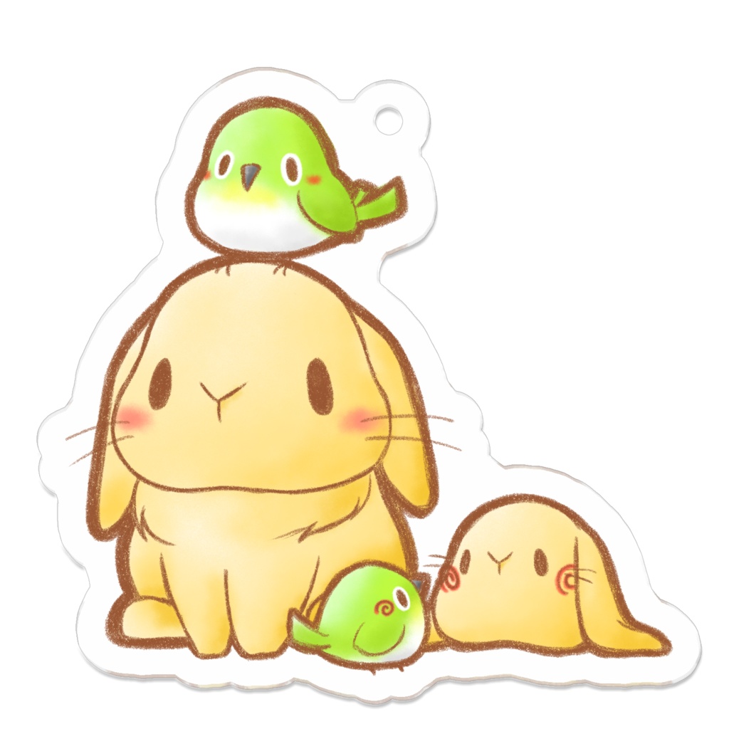うさぎとメジロ