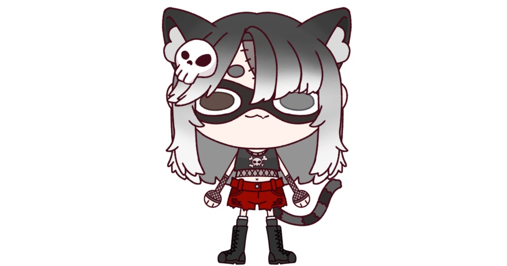 [LIVE2D] Undead Cat/Raccoon Chibi Model